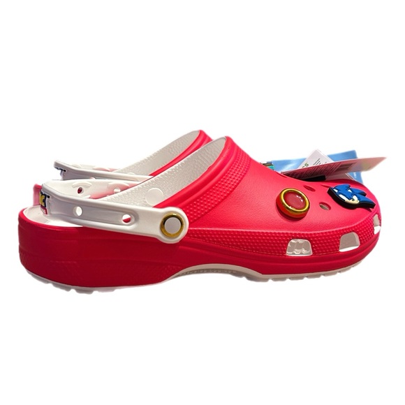 Crocs NWT Sega Sonic The Hedgehog Classic Crocs Red Unisex W12 M10 - Picture 2 of 12